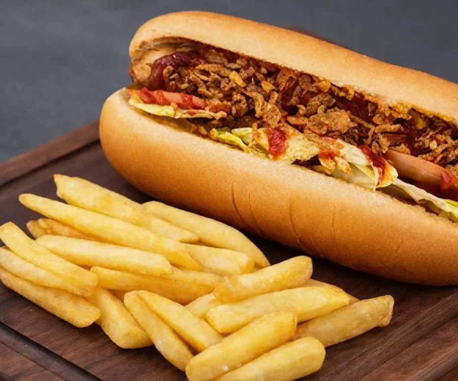 Хот-дог с картофелем фри