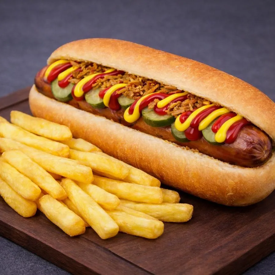 Хот-дог с фри (говядина)